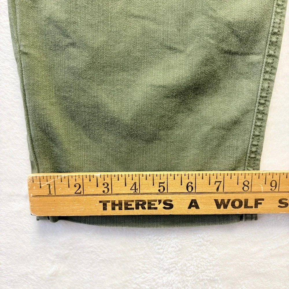 Talbots Pants Women Size 10 Olive Green Straight Ankle Crop Cotton Lyocell Blend - Picture 6 of 11